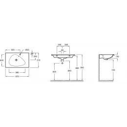 Подвесная раковина Nouvelle Vague 81х51х13 см, санфарфор EXAR112-00 Jacob Delafon