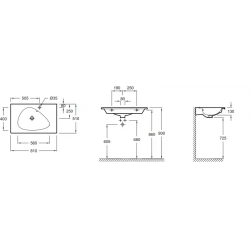 Подвесная раковина Nouvelle Vague 81х51х13 см, санфарфор EXAR112-00 Jacob Delafon