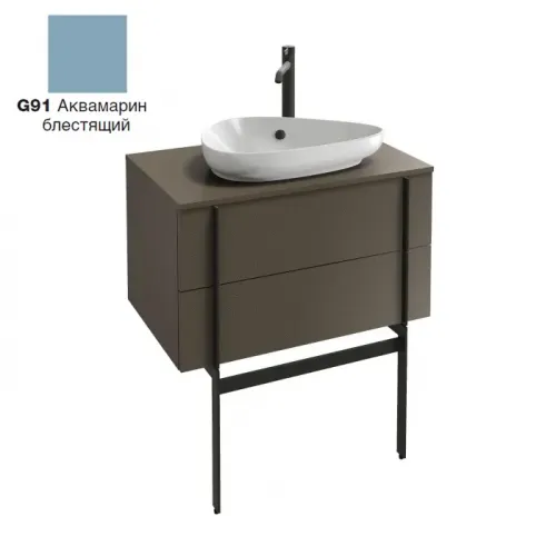 Модуль под раковину Nouvelle Vague 80х51х47 см, аквамарин глянцевый, 2 ящика EB3039-G91 Jacob Delafon