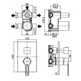 Смеситель для душа Paffoni Ringo RIN019NO/M