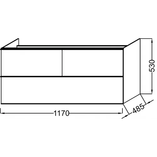 Модуль под раковину Odeon Up 117х48,5х53 см, 3 ящика, серый бетон EB892-N26 Jacob Delafon