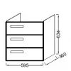 Модуль под раковину Rythmik 59,5х36х63,4 см, арлингтонский дуб, 3 выдвижных ящика EB1306-E70 Jacob Delafon