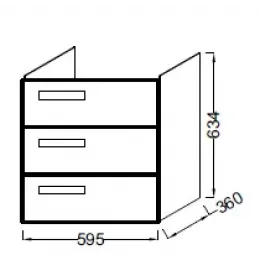Модуль под раковину Rythmik 59,5х36х63,4 см, арлингтонский дуб, 3 выдвижных ящика EB1306-E70 Jacob Delafon