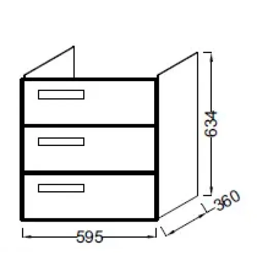 Модуль под раковину Rythmik 59,5х36х63,4 см, арлингтонский дуб, 3 выдвижных ящика EB1306-E70 Jacob Delafon