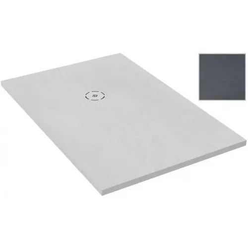 Поддон Singulier 90х90х3 см, серый сланец, антискользящее покрытие, квадратный, Neoroc E67033-NAD Jacob Delafon