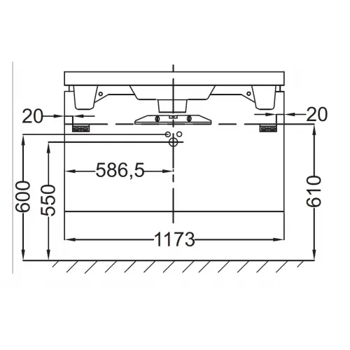 Модуль под раковину Reve 117х43,5х44,5 см, светло-коричневый блестящий лак, 2 выдвижных ящика, 2 съемных поддона для аксессуаров EB1137-G80 Jacob Delafon