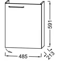 Модуль под раковину Odeon Rive Gauche 48,5х21,3х59,1 см, правосторонний, дуб табак, ручка хром EB2581D-R5-E52 Jacob Delafon
