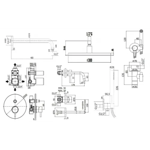 Комплект для душа PAFFONI Light KITZLIG015HG006KING