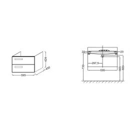 Модуль под раковину Formilia Rythmik 59,5х45х42,4 см, квебекский дуб EB1301-E10 Jacob Delafon