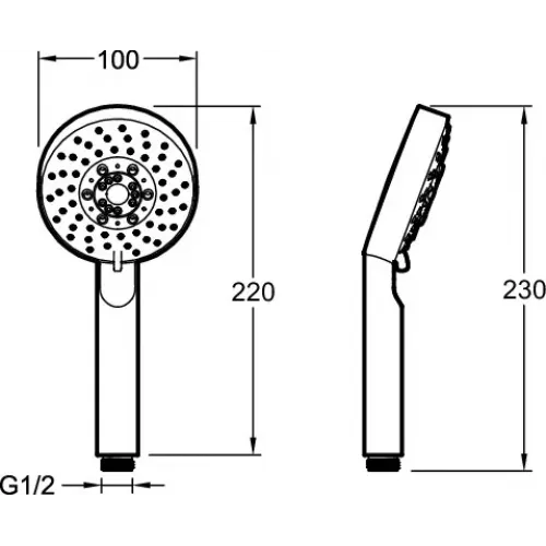 Душевая лейка Brive 5 режимов, без шланга E21756-CP Jacob Delafon