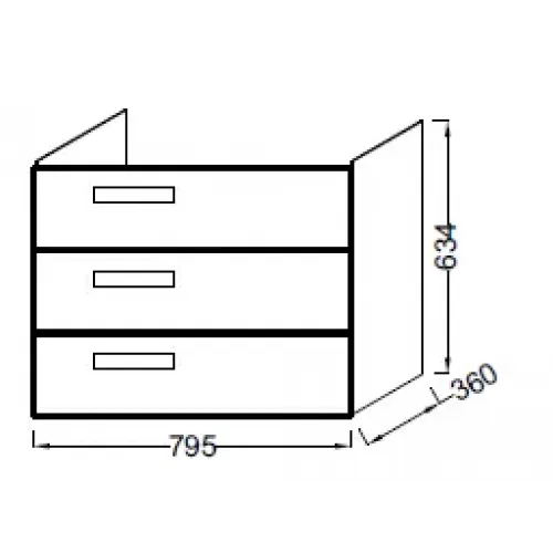 Модуль под раковину Rythmik 79,5х36х63,4 см, светло-коричневый блестящий, 3 выдвижных ящика, 4 ящичка для хранения EB1308-G80 Jacob Delafon