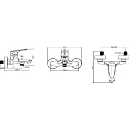 Настенный смеситель Elite неповоротный излив, с выходом на душ (без лейки) E32909-CP Jacob Delafon