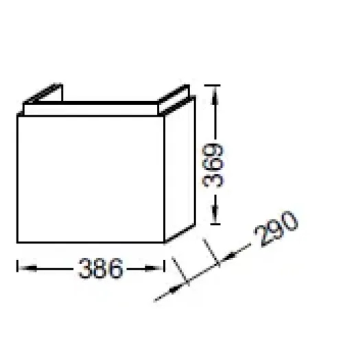 Модуль под раковину Rythmik 38,6х29х36,9 см, белый блестящий, 1 дверца EB1096-N18 Jacob Delafon