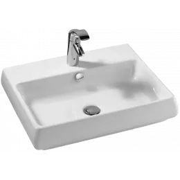 Подвесная раковина Fit 60х48х12 см, одно сквозное отверстие для смесителя, 2 размеченных, санфарфор E1188-00 Jacob Delafon