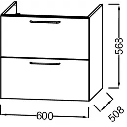 Модуль под раковину Odeon Rive Gauche 60х50,8х56,8 см, 2 ящика,медные ручки, аквамарин матовый EB2520-R7-M43 Jacob Delafon