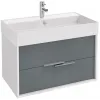 Модуль под раковину Vivienne 79,9х45,2х45,2 см, 2 ящика, корпус белый глянцевый/ фасад матовый серый EB1667-J5-J54 Jacob Delafon