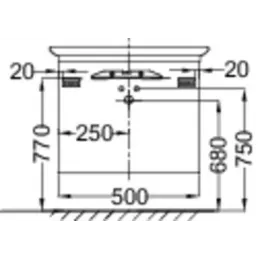 Комплект мебели для ванной Presqu'ile 50 см, белый блестящий, 2 ящика, с подсветкой, подвесной монтаж E4438-00+EB1107-NF+EB1102-G1C Jacob Delafon