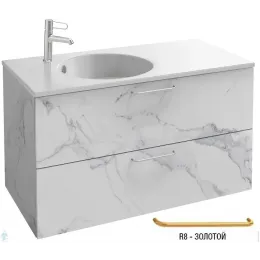 Модуль под раковину Odeon Rive Gauche 100х50,8х56,8 см, 2 ящика, белый мрамор, ручки - золото EB2524-R8-NR4 Jacob Delafon
