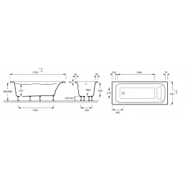 Ванна из материала Flight Elite 170х70 см, встраиваемая E6D030RU-00 Jacob Delafon