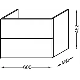 Модуль под раковину Vox 60х46х45,2 см, 2 ящика, пыльная роза сатин, изогнутые ручки EB2080-R1-S42 Jacob Delafon