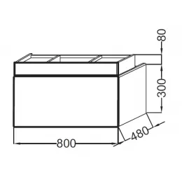 Модуль под раковину Terrace 80х48х30 см, белый блестящий, 2 ящика, система push-to-open EB1731-G1C-G1C Jacob Delafon