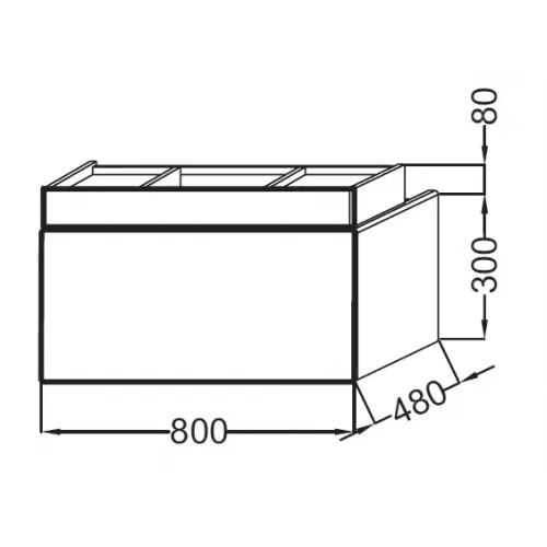 Модуль под раковину Terrace 80х48х30 см, белый блестящий, 2 ящика, система push-to-open EB1731-G1C-G1C Jacob Delafon