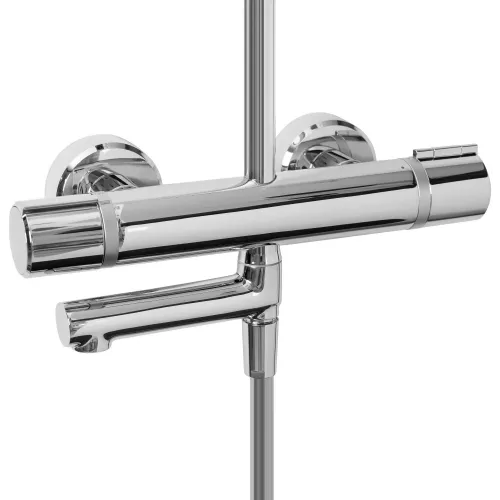 Душевая система Atom E26237-CP 3 режима, 25 см, round, с повор. изливом, термостат, верхний душ, с лейкой E26237-CP Jacob Delafon