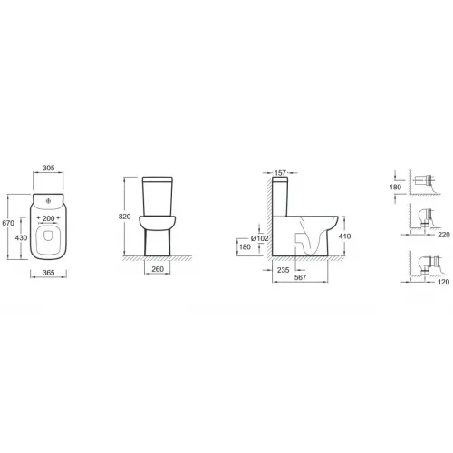 Чаша унитаза-компакта Replay 4974K-00 Jacob Delafon