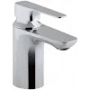 Смеситель для умывальника Aleo+ с антиизвестковым покрытием, неповоротный излив, без донного клапана, термостат E72314-CP Jacob Delafon