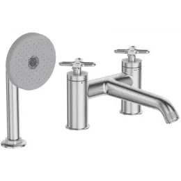 Смеситель на борт ванны Nouvelle Vague матовый хром, мультирежимный ручной душ, на 3 отв. E78343-CAT Jacob Delafon