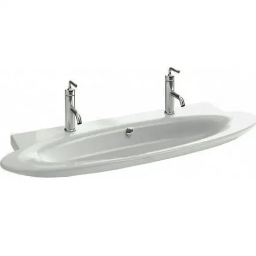 Подвесная раковина Presqu'ile 130х50х10 см, 1 отверстие для смесителя слева, 1 отверстие для смесителя справа, санфарфор E4445-00 Jacob Delafon