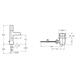 Смеситель для умывальника Toobi полированный никель, низкий, неповоротный излив, с донным клапаном E8959-BN Jacob Delafon