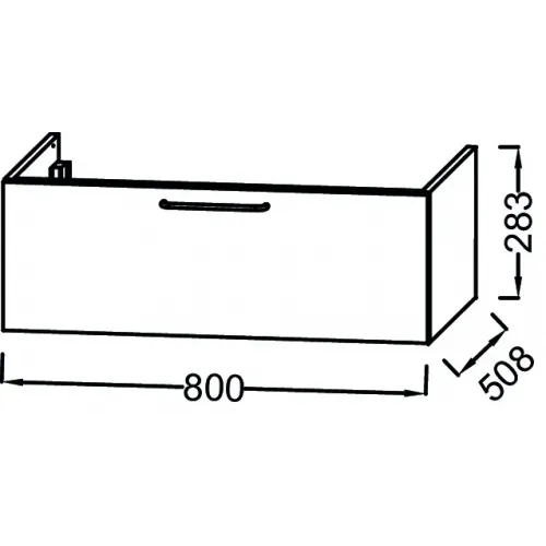Модуль под раковину Odeon Rive Gauche 80х50,8х28,3 см, серый антрацит, ручка черная, 1 ящик EB2515-R9-N14 Jacob Delafon