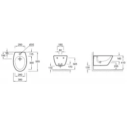 Биде Presqu'ile 38х55,5 см, подвесное, без крышки E4441-00 Jacob Delafon