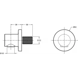 Готовый набор для душа (без излива) Modulo 3 режима, 25 см, round, 2 функции, термостат E30758-CP Jacob Delafon