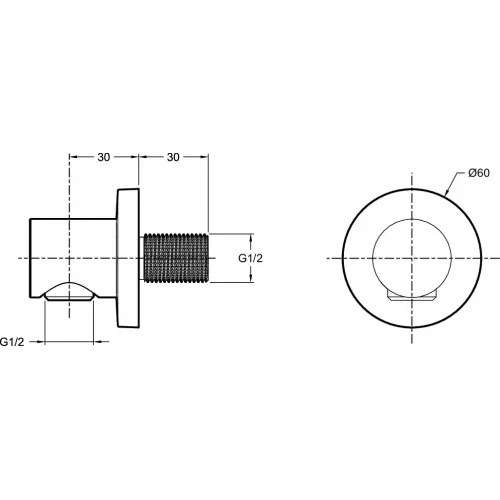 Готовый набор для душа (без излива) Modulo 3 режима, 25 см, round, 2 функции, термостат E30758-CP Jacob Delafon