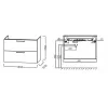 Модуль под раковину Odeon Rive Gauche 80х50,8х56,8 см, 2 ящика, белый глянцевый, ручки хром EB2522-R5-N18 Jacob Delafon
