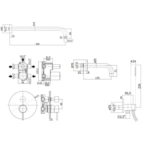 Комплект смесителей PAFFONI Light KITLIG019NO139