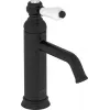 Смеситель для умывальника Louise матовый, неповоротный излив, чёрный цвет, без донного клапана E24360-BL Jacob Delafon