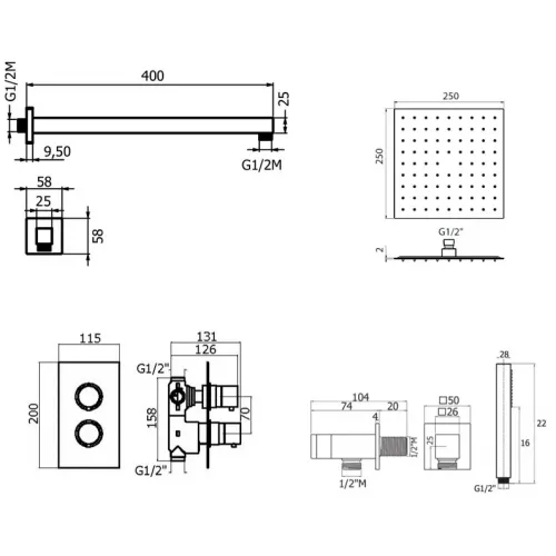 Комплект для душа Plumberia Selection TAG KITTGT18QNO