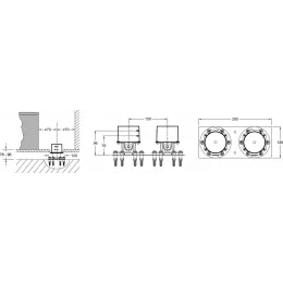Напольный смеситель Cleo с монтажным набором, неповоротный излив, с лейкой E32993-NF+E24314-CP Jacob Delafon