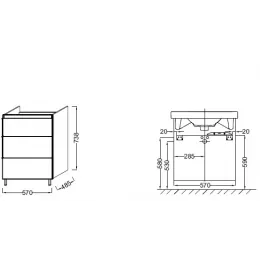 Модуль под раковину Odeon Up 57х35,4х73,8 см, дуб шампань EB990-E19 Jacob Delafon