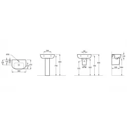 Подвесная раковина Odeon Up 56х37,2х13,5 см, 1 отверстие для смесителя, санфарфор E4755G-00 Jacob Delafon