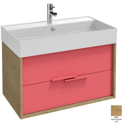 Модуль под раковину Vivienne 80х46х45 см, арлингтонский дуб, без ручек EB1584-E70-E70 Jacob Delafon