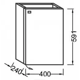 Модуль под раковину Pop laminar 40х24х59,1 см, белый блестящий лак EB286-G1C Jacob Delafon