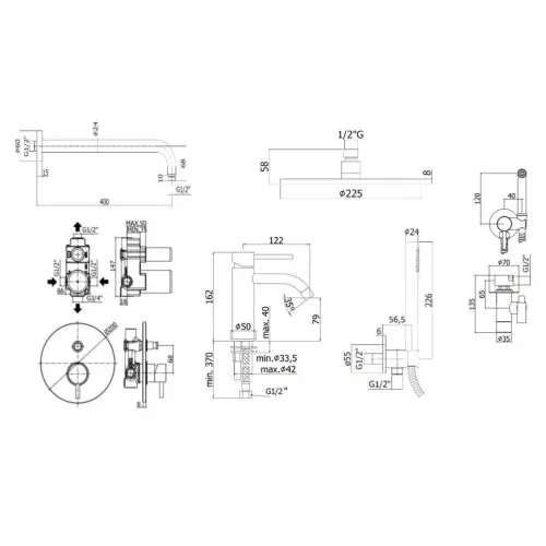 Комплект для душа PAFFONI Light KITZLIG015HGSP071