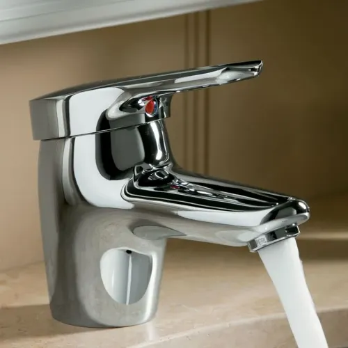 Смеситель для умывальника Kandel с ограничителем напора воды, неповоротный излив, без донного клапана E660RU-CP Jacob Delafon