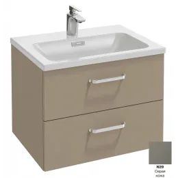 Модуль под раковину Vox 60х46х45,2 см, серая кожа, изогнутая ручка, 2 выдвижных ящика EB2080-R1-N29 Jacob Delafon