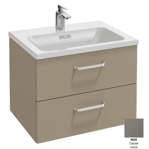 Модуль под раковину Vox 60х46х45,2 см, серая кожа, изогнутая ручка, 2 выдвижных ящика EB2080-R1-N29 Jacob Delafon