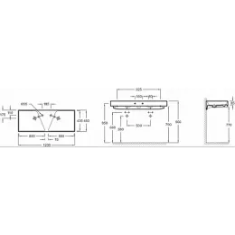 Модуль под раковину Rythmik 119,5х45х42,4 см, 2 ящика, белый EB1305-N18 Jacob Delafon